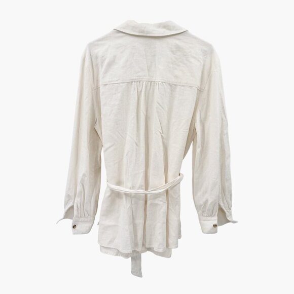 NEW Isabel Maternity Long Sleeve Linen Button-Up Maternity Shirt - Size L - Picture 8 of 10